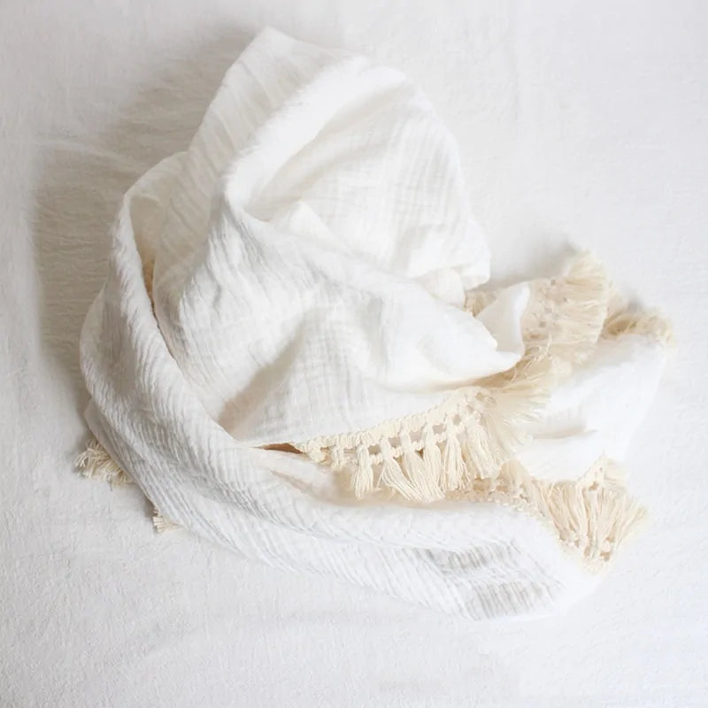 Organic Cotton  Baby Tassel Blankets