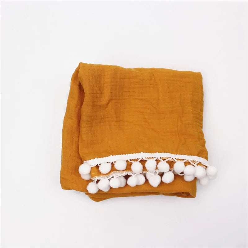 Organic Cotton  Baby Tassel Blankets