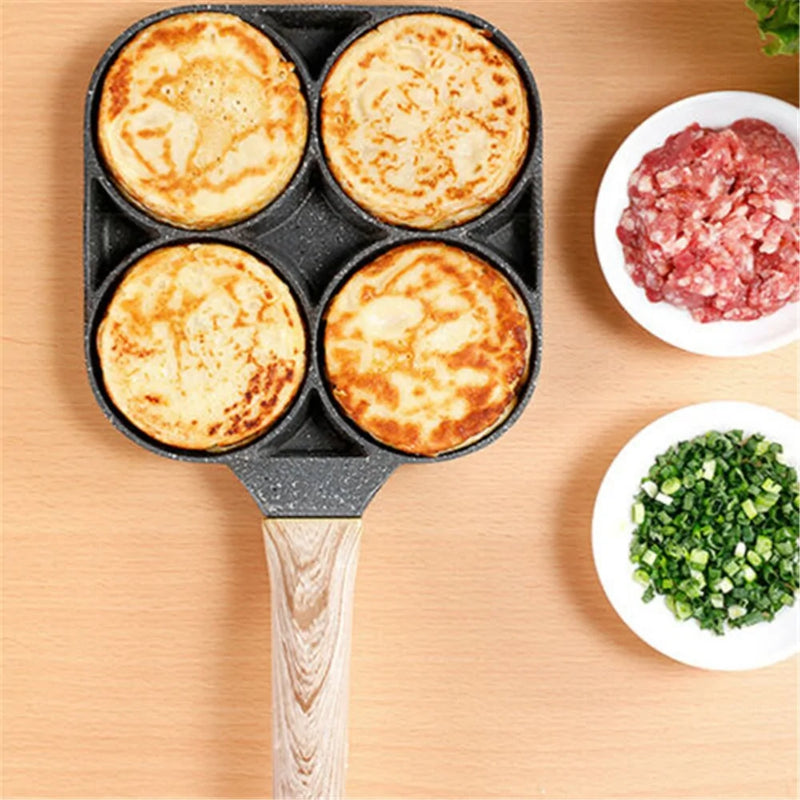 Four-Hole Non-Stick Omelet Pan: Breakfast Maker Cookware